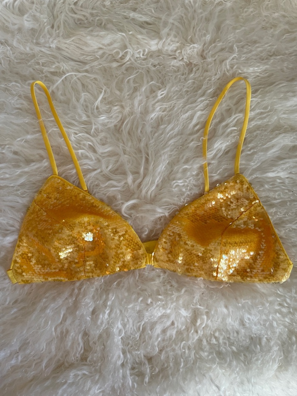 NWOT Ramy Brook Bold Yellow Sequin Bralette